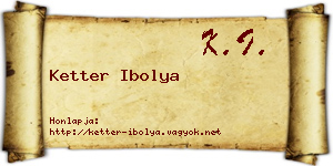 Ketter Ibolya névjegykártya