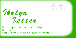 ibolya ketter business card
